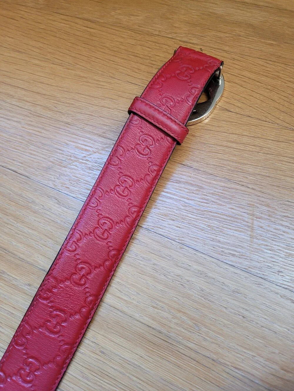 Gucci GG Embossed Leather Belt 114876